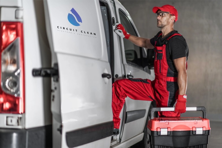 Repair Man Circuit Clean leaving job site